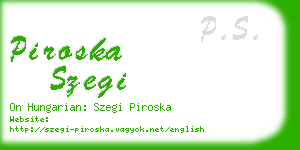 piroska szegi business card